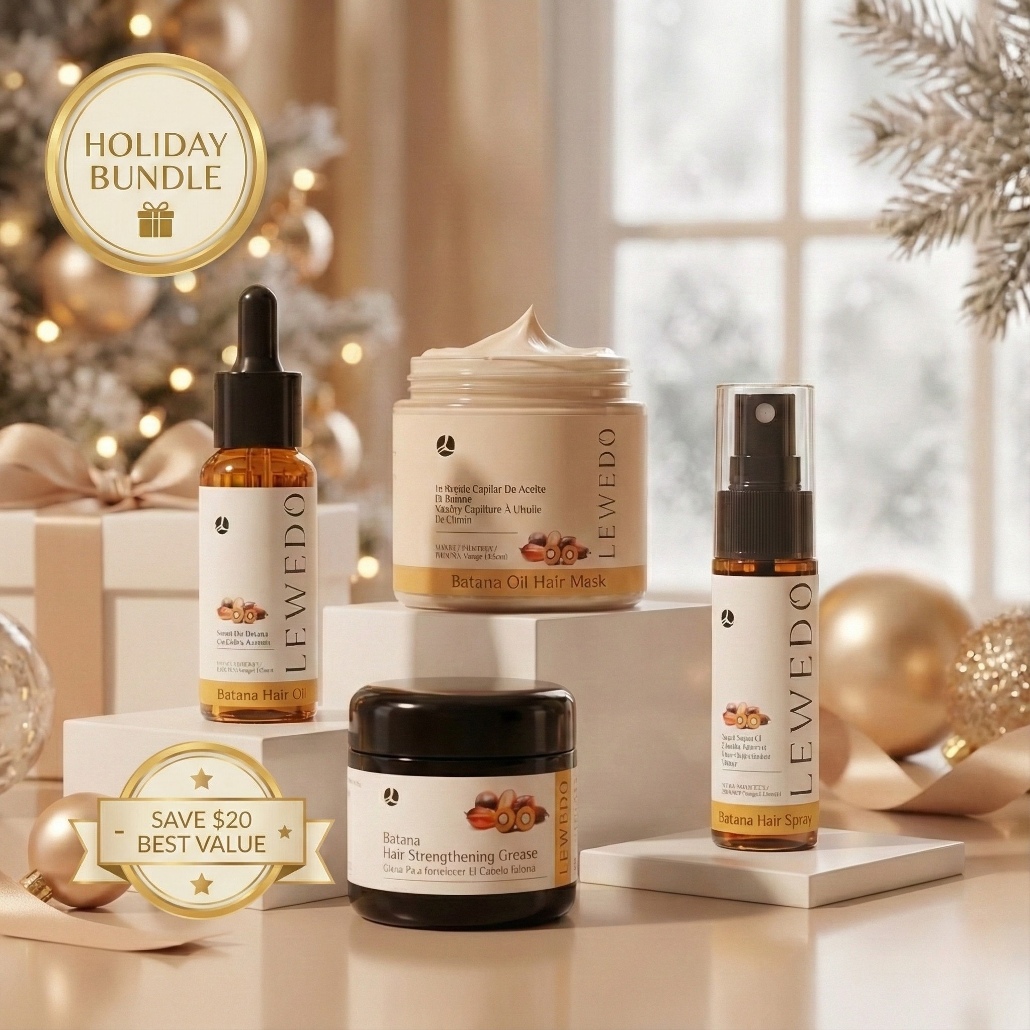 LewedoHair Batana Oil Complete Hair Care Bundle