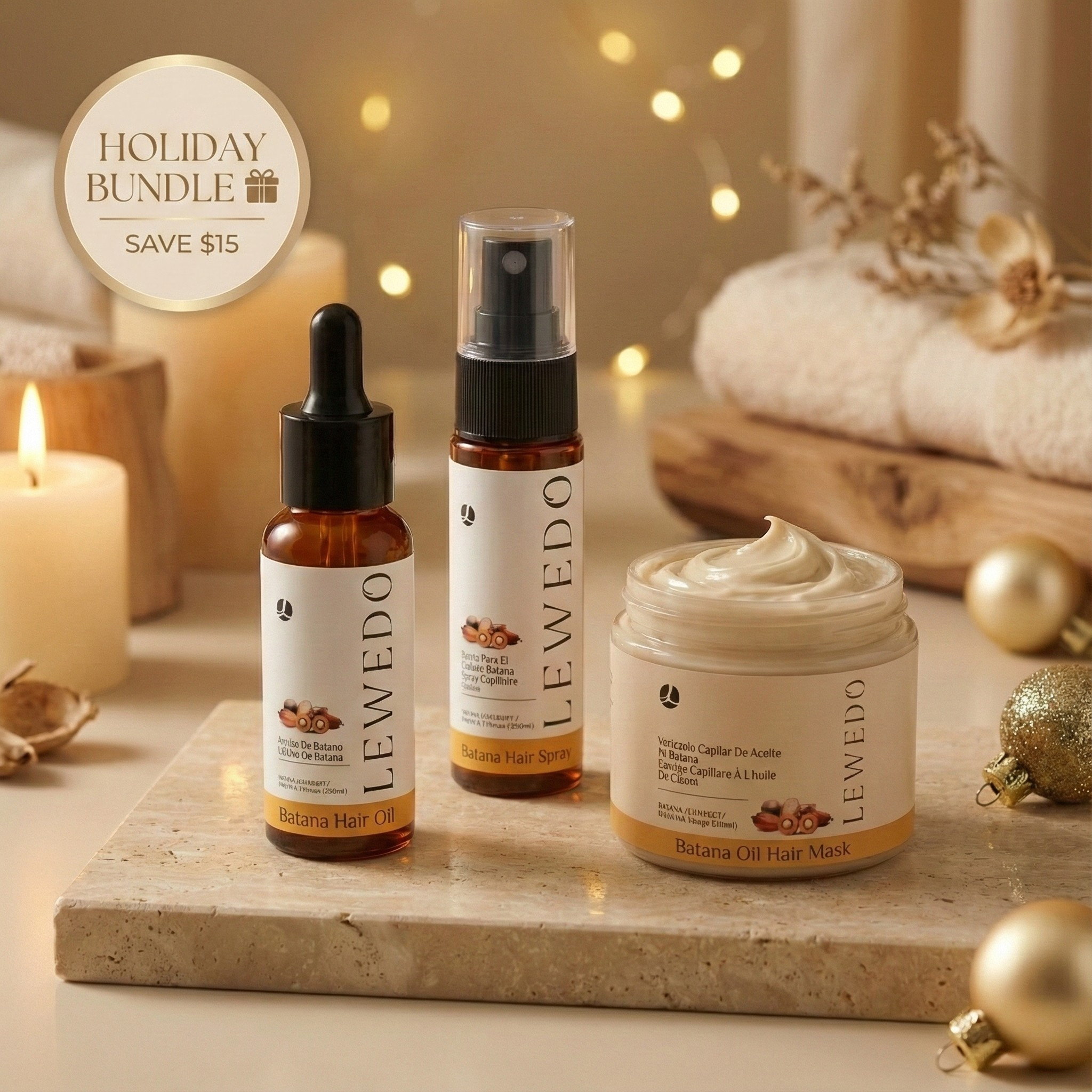 LewedoHair Batana Oil Repair & Growth Trio