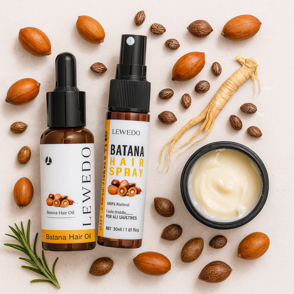 Lewedo Batana Strength Trio – Oil + Spray + Grease