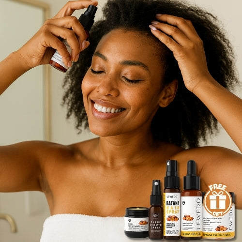 Lewedo Batana Complete Hair Care Bundle – Oil + Spray + Mask + Grease