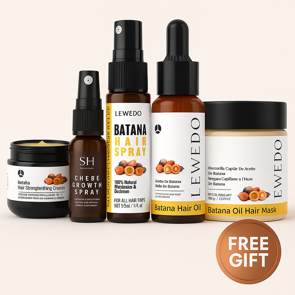 Lewedo Batana Complete Hair Care Bundle – Oil + Spray + Mask + Grease