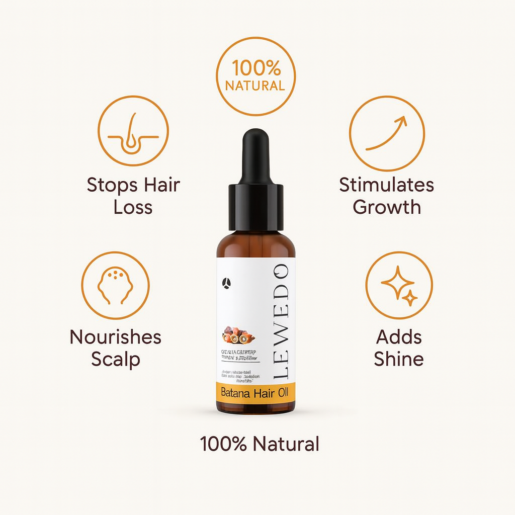 Lewedo Batana Hair Oil – 100% Natural Growth & Repair (50ml)